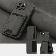 Luxury leather card holder phone case For iPhone 17 16E 16 17 15 14 13 11 Pro max wallet card bag leather shockproof back cover