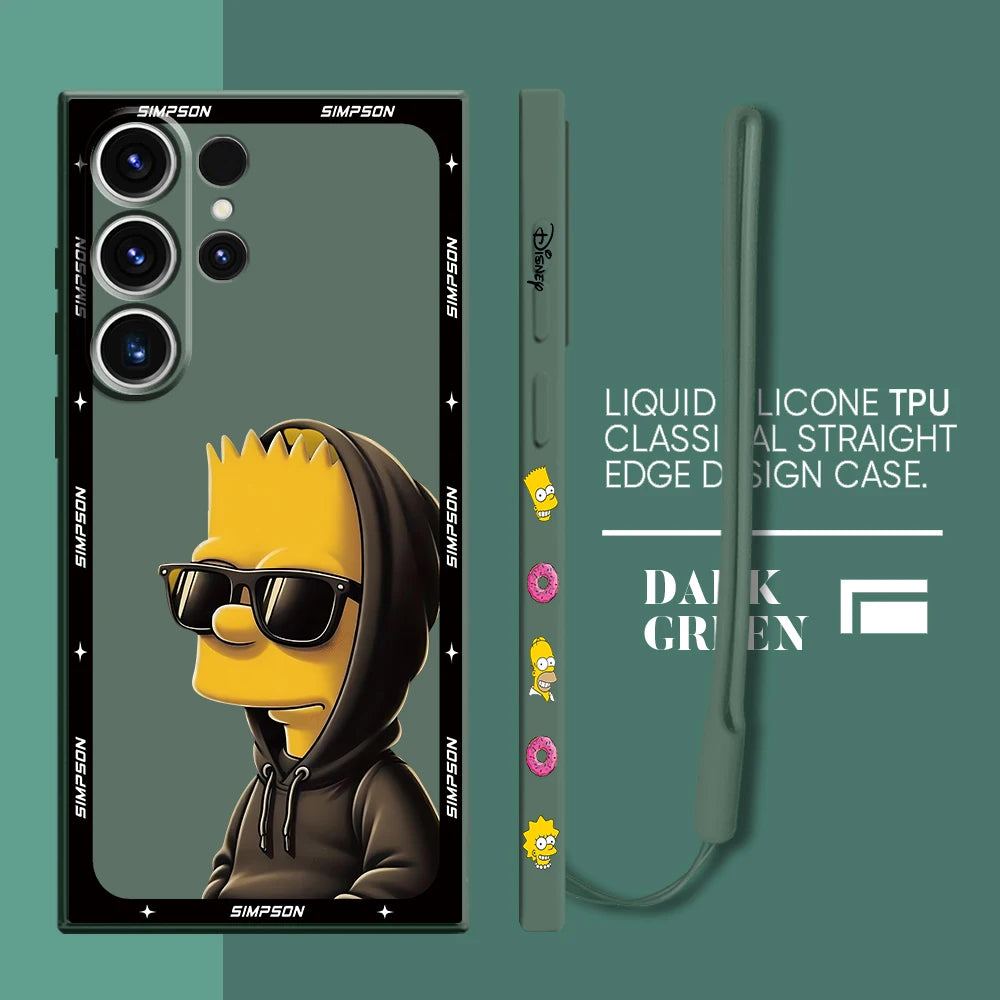Soft Bumper Silicone Case for Samsung Galaxy S20 FE S21 Plus S24 Ultra S23 Ultra 5G S22 S22 Ultra S25 Funny Cool Simpsons Cover