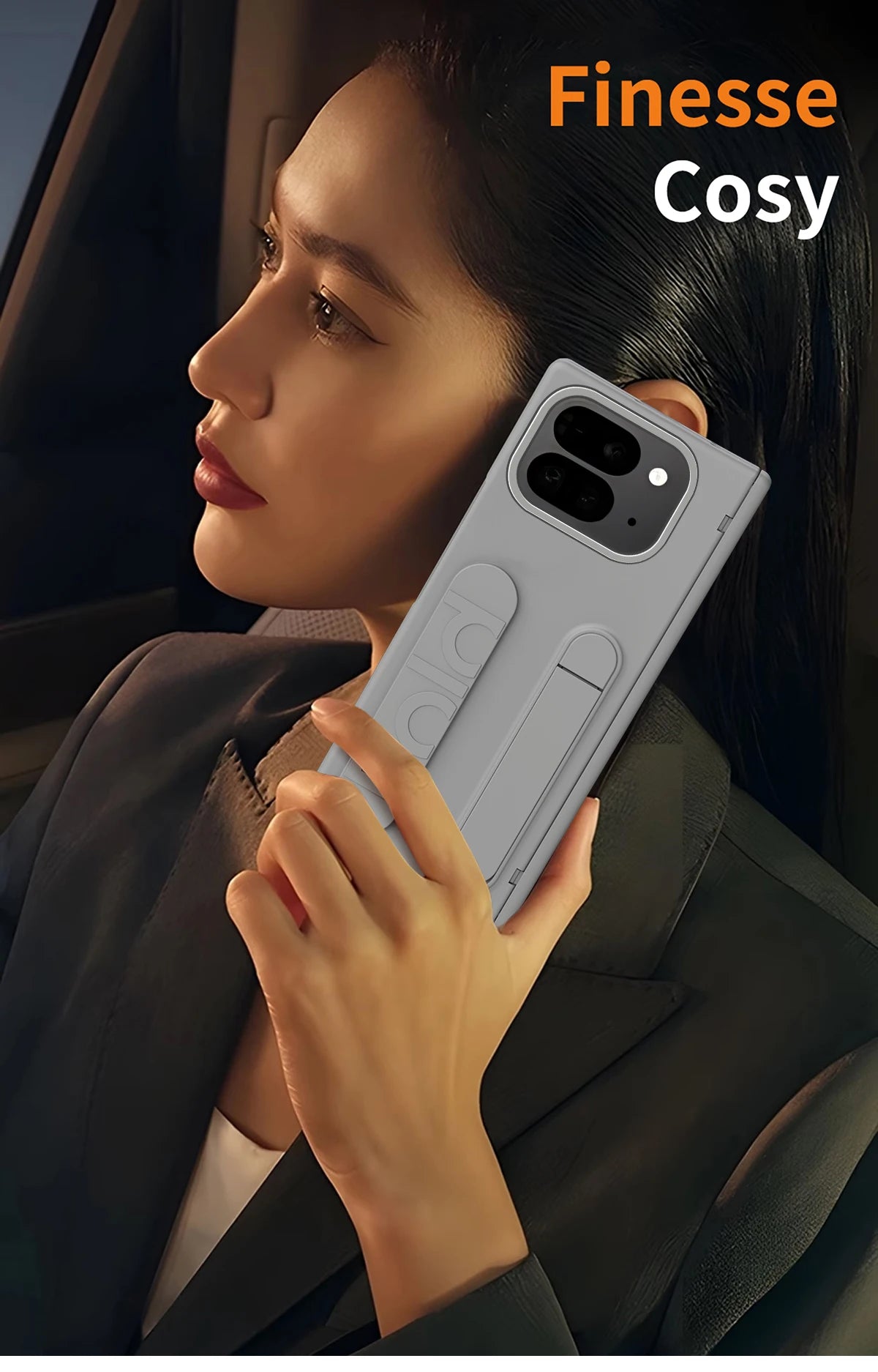 For Google Pixel 10 9 Pro Case Skin Friendly Folding Hinge with Elastic Wrist Band Screen Tempered Film Cover Pixel Fold 2 Stand