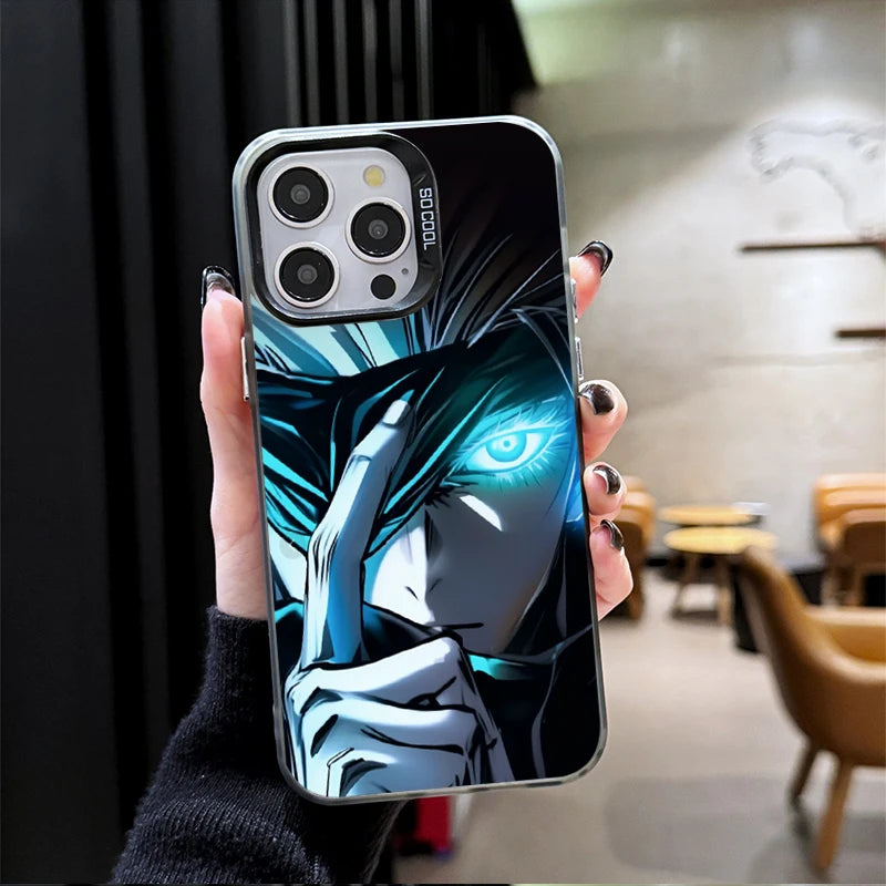 Cool Jujutsu Satoru Gojo Plating Hard Case for iPhone 17 Air 16 15 11 12 14 13 Pro Max XS X XR Plus 8 7 SE 2020 Shockproof Cover