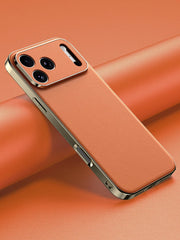 Luxury Leather Phone Case for iPhone 17 16 15 14 Pro Max Air 17Pro 16Pro Full Lens Protection Back Cover