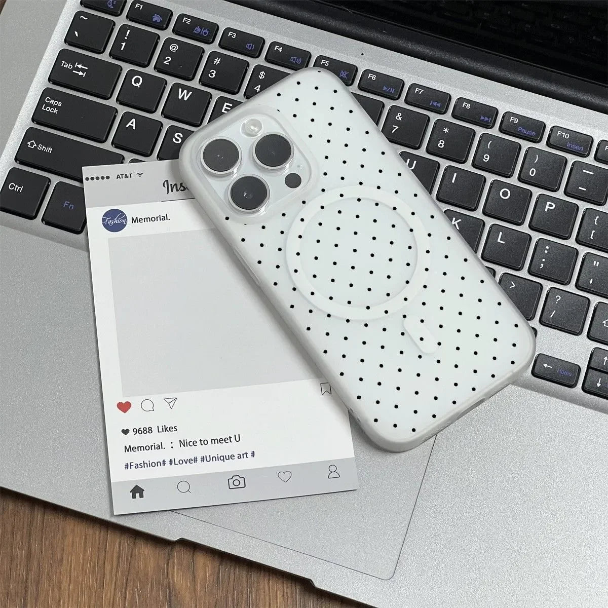 Black Polka Dot For Magnetic Wireless Charging Phone Case For iPhone 17 16 15 14 13 12 11 Pro Max PLUS 17air 16e Matte Cover
