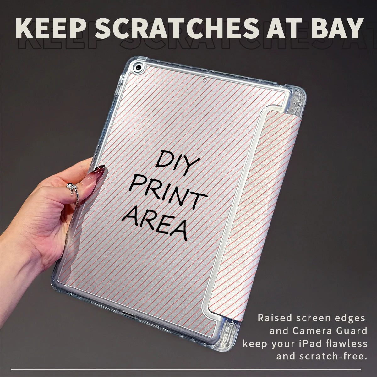 Custom Pattern Protective Case Personalized Design Triple Fold Transparent Cover for iPad Mini Air Pro