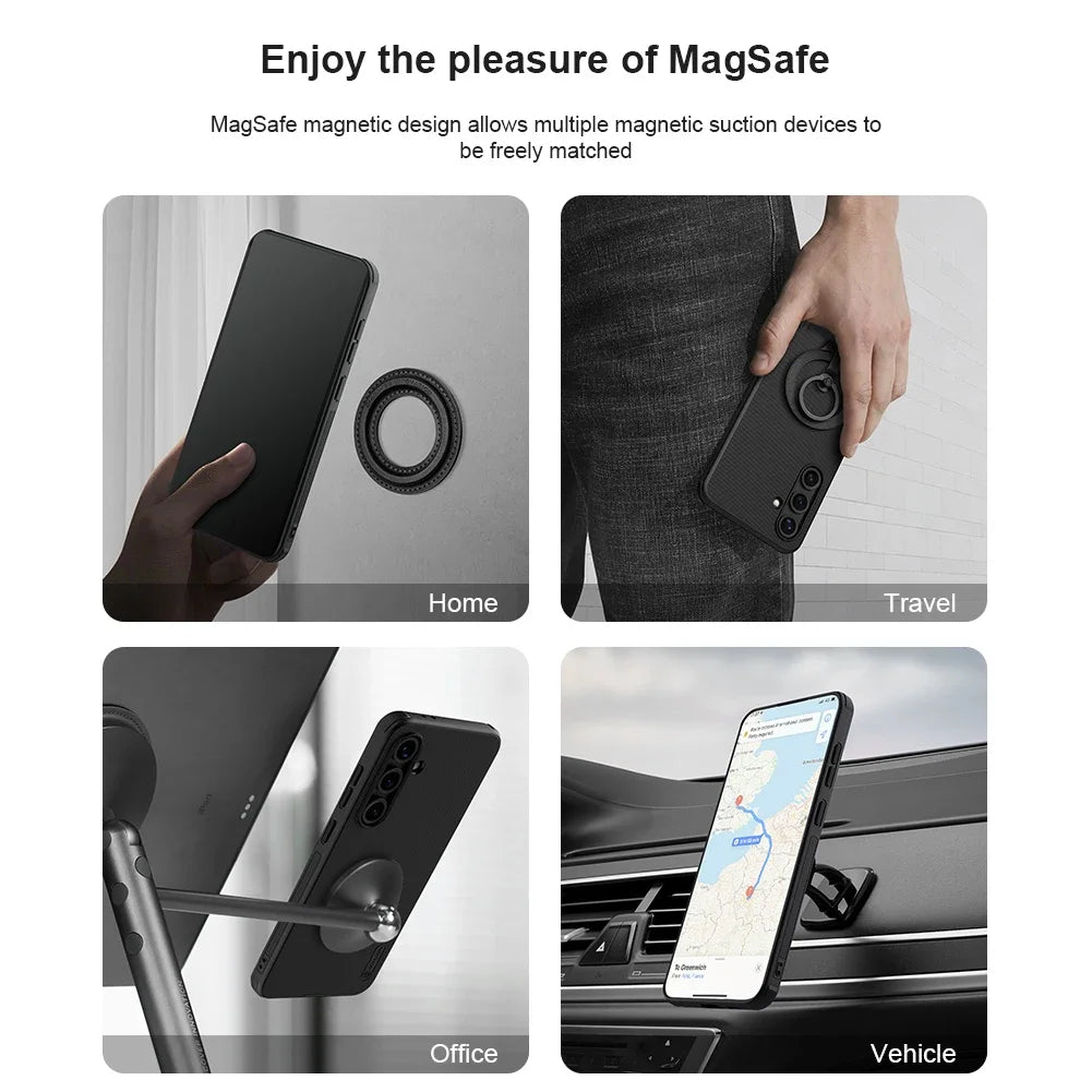 Nillkin For Samsung Galaxy S24 FE 5G Magnetic Case Super Frosted Pro Soft TPU Frame Matte PC Full Back Cover Protection Case