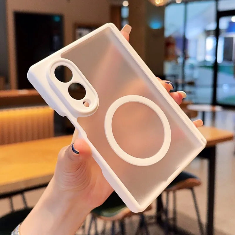 Luxury Matte Skin Feel Hinge Protection for Magsafe Case for Samsung Galaxy Z Fold 8 Wide  7 6 5 Fold8 Ultra Shockproof Cover