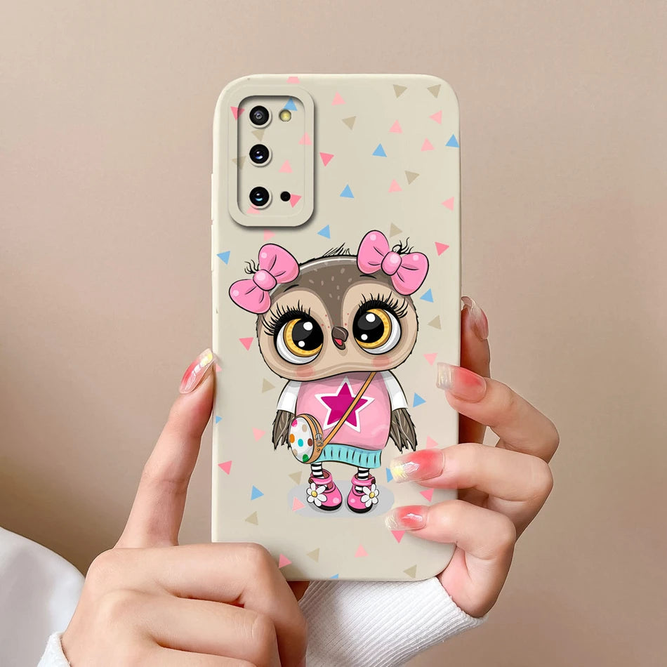 For Samsung S20 FE Plus Ultra Phone Case Funny Camera Protection New Liquid Silicone Cover For Galaxy S20FE S 20 S20Plus Funda