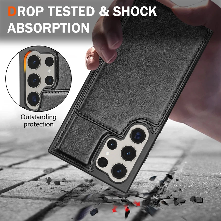 Wallet RFID Blocking Layer Protect Anti-Theft Magnetic Leather Case For Samsung Galaxy S26 Ultra S25 Plus S24 S23 S22 S21 S20 FE