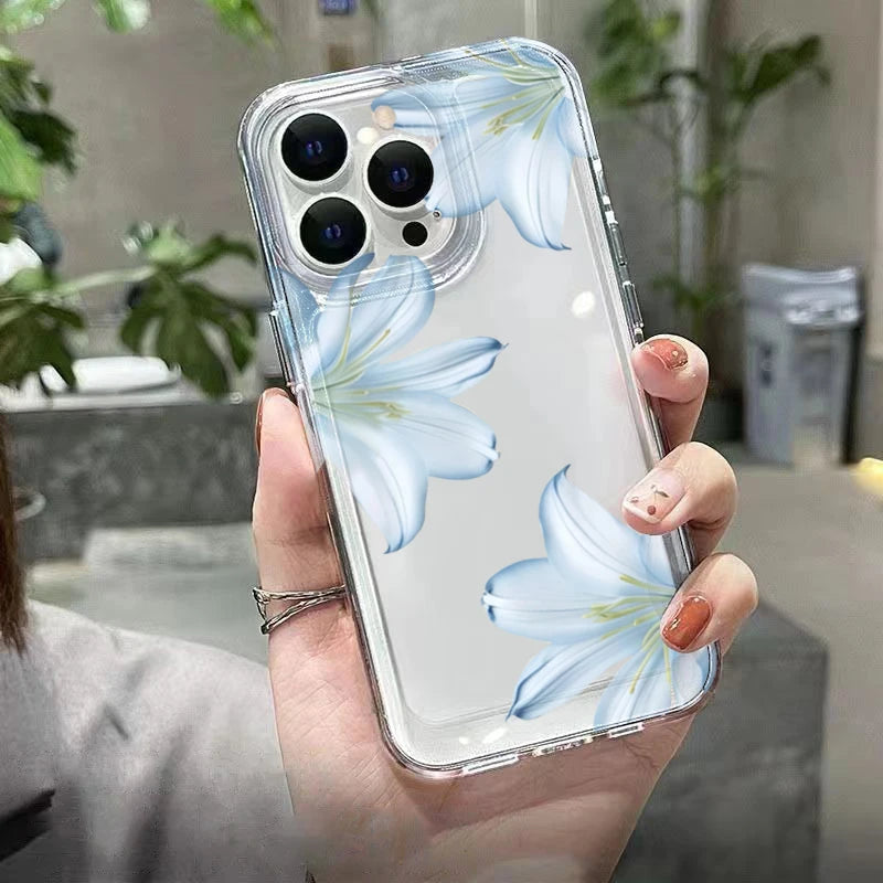 Phone Case for iPhone 11 12 13 14 15 16 17 Pro Max XS X XR 7 8 Plus 16E 17 Air Fashionable And Exquisite White Lily Flower Cover