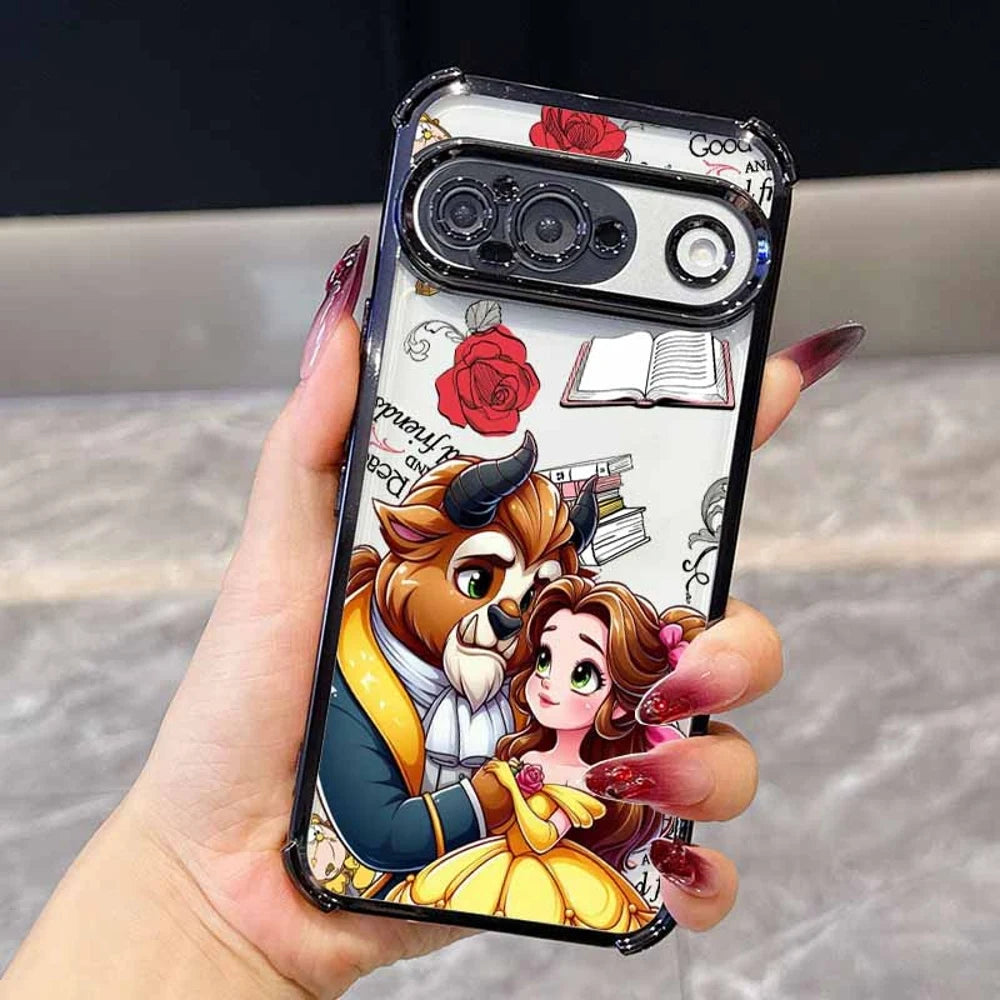 Beauty and the Beast Phone Case For Google Pixel 10A 9A 9 8A 8 7A 7 Pro XL Plating Drop-proof Transparent Soft Cover