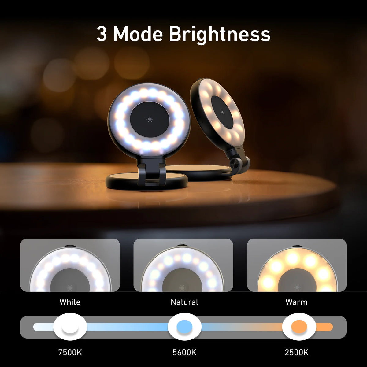 TELESIN Magnetic Fill Light Mini SSelfie Ring Fill Light 3 Modes with Mirror Light Universal for Smartphone Iphone Android