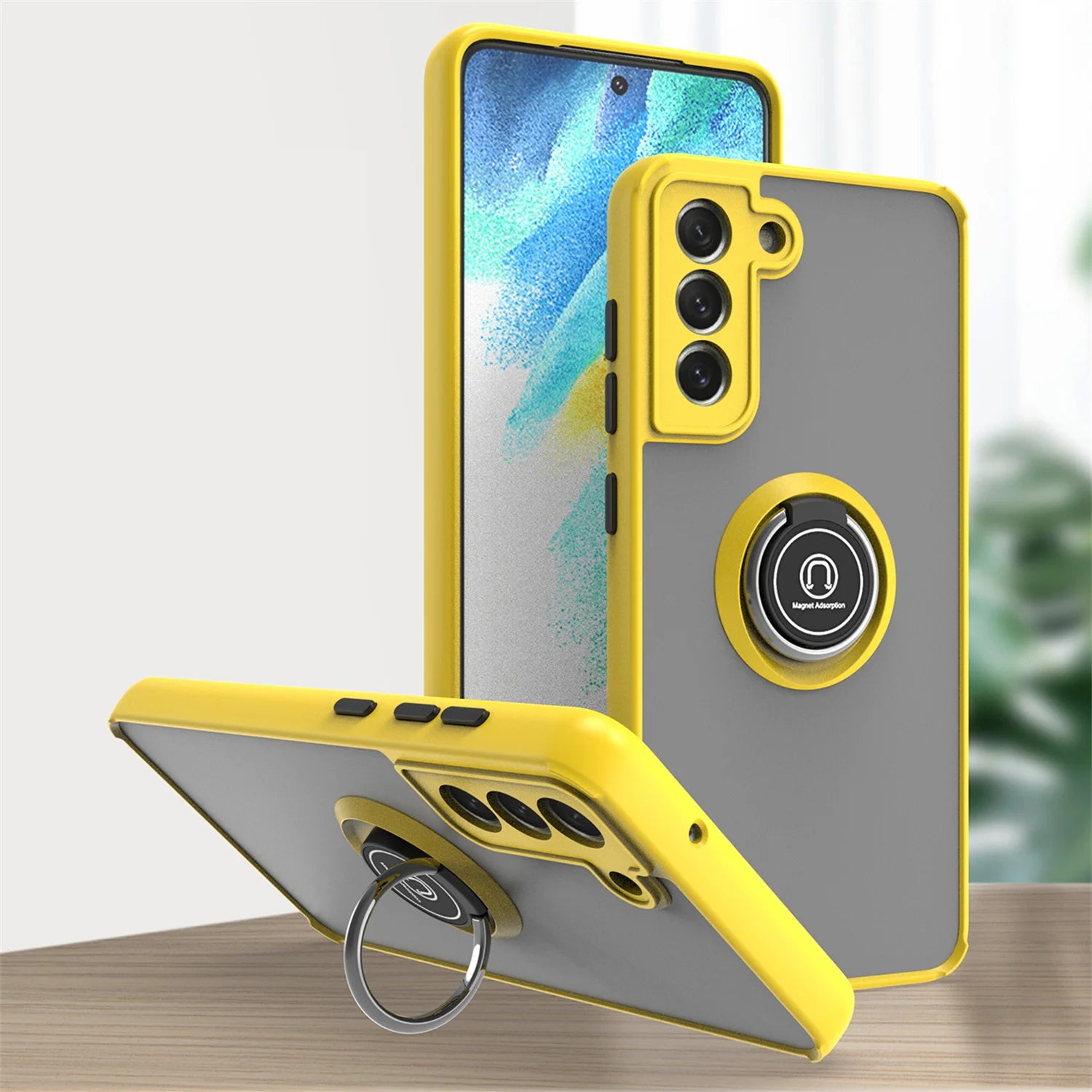 Shockproof Magnetic Cover Funda For Samsung Galaxy S25 S24 S23 S22 S21 S20 FE S10 S9 S8 Note10 20 Ultra Ring Holder Case Stand