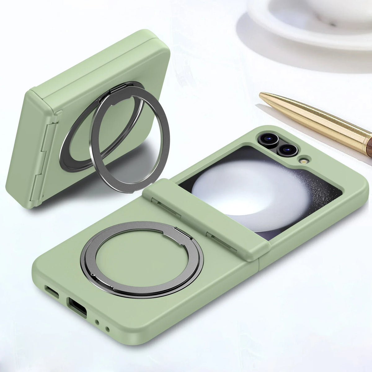Solid Color Magnetic for Magsafe Hard Phone Case for Samsung Galaxy Z Flip 8 7 6 5 Shockproof Armor Protective Cover