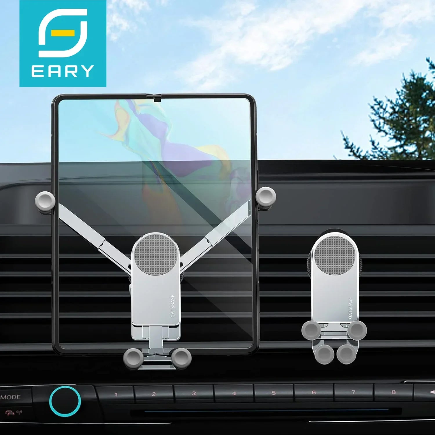 Eary Car Phone Tablet Holder Mount Air Vent Gravity Automobile Stand for iPhone 17 16 iPad Mini Samsung Galaxy Z Fold 7 6 5 S25