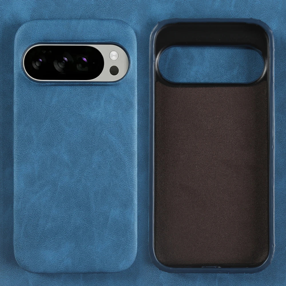 Fashion Solid Color Leather Case For Google Pixel 10 9 Pro XL 8 8A 7 7A 6 6A Pro Luxury Shockproof Armor Hard Back Cover Funda