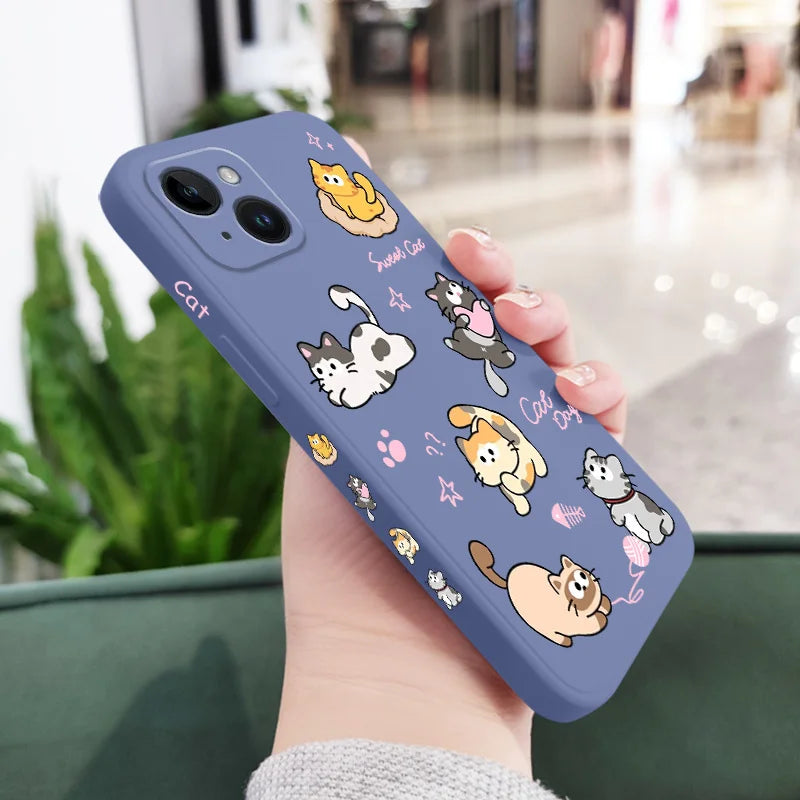 Cat String Ball Phone Case For iPhone 17 17 Air 16 16e 15 14 13 12 11 X XR XS Plus Pro Max Mini Silicone Cover