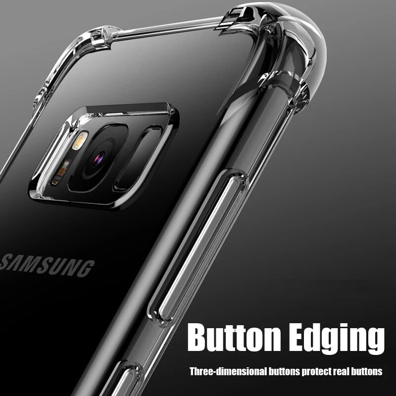 Shockproof Clear Soft Silicone Case For Samsung Galaxy S20 S21 S22 S23 FE S8 S9 S10E S10 Note 10 Plus 20 Ultra Cover Cases