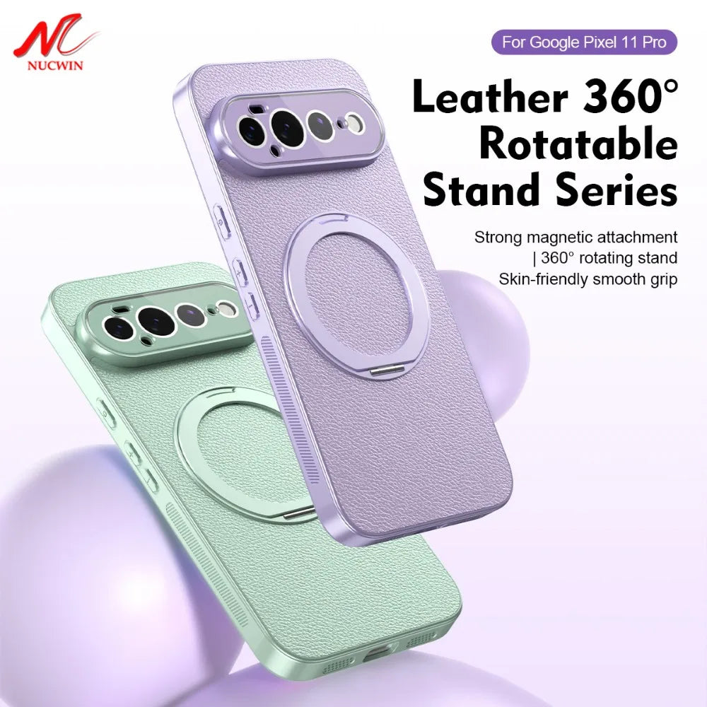 Luxury 360° Rotating Bracket Magnetic Case for Google Pixel 11 10 9 Pro XL 10A 9A 8A for Magsafe Full Lens Protection Back Cover