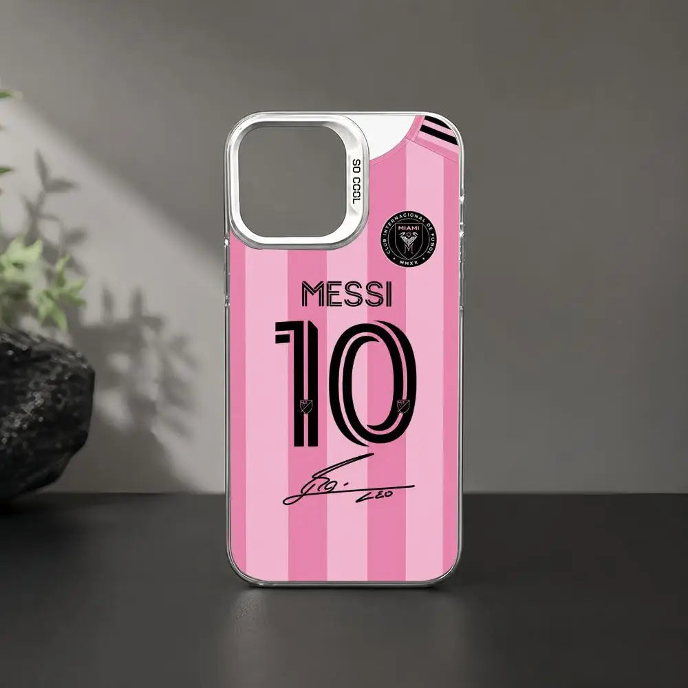 1 Football Star Messi #10 Logo Phone Case iPhone 11/12/13/14/15/16/17 Pro Max Color Gradient TPU Slim Shockproof Case