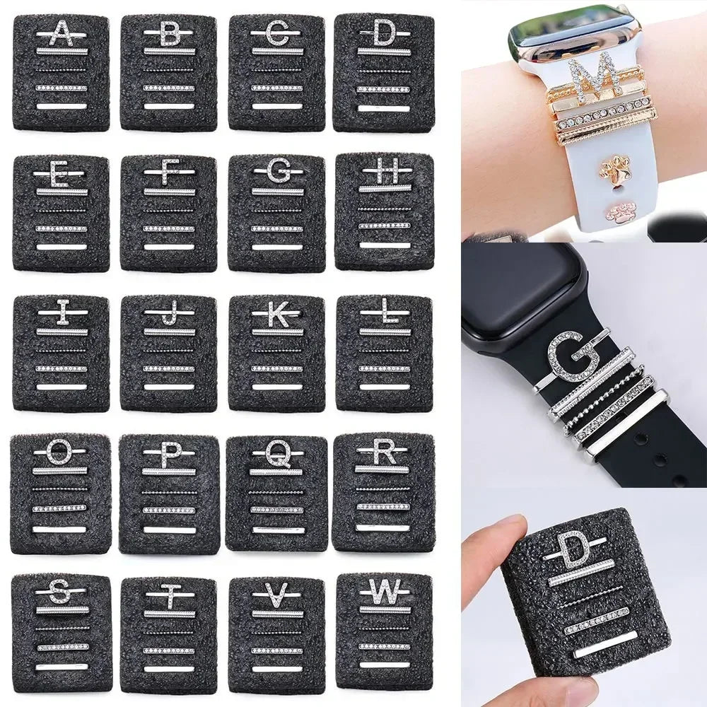 Decoration Ring For Apple watch band series 10 8 7 6 5 se 9 Ultra Diamond Jewelry Charms for Samsung/Huawei 20-22mm watch strap
