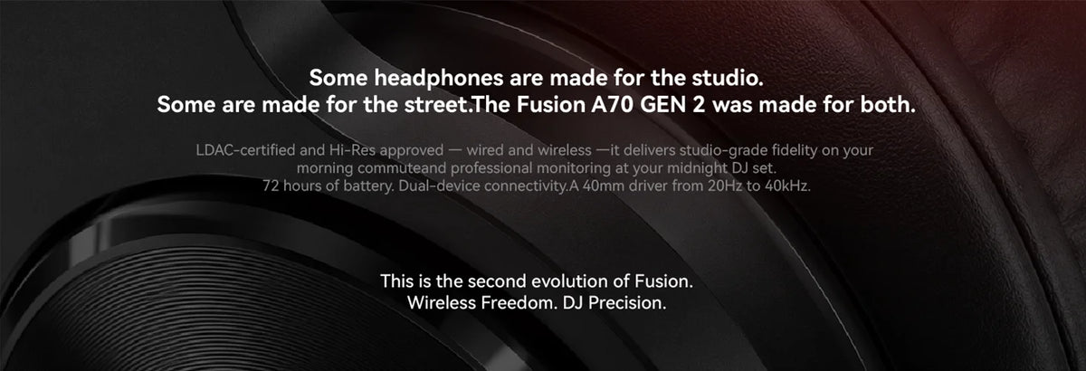 Oneodio A70 Gen 2 Wireless Bluetooth 6.0 Headphones With Hi-Res LDAC Audio 72Hrs Over Ear Studio Wired DJ Headset APP Support