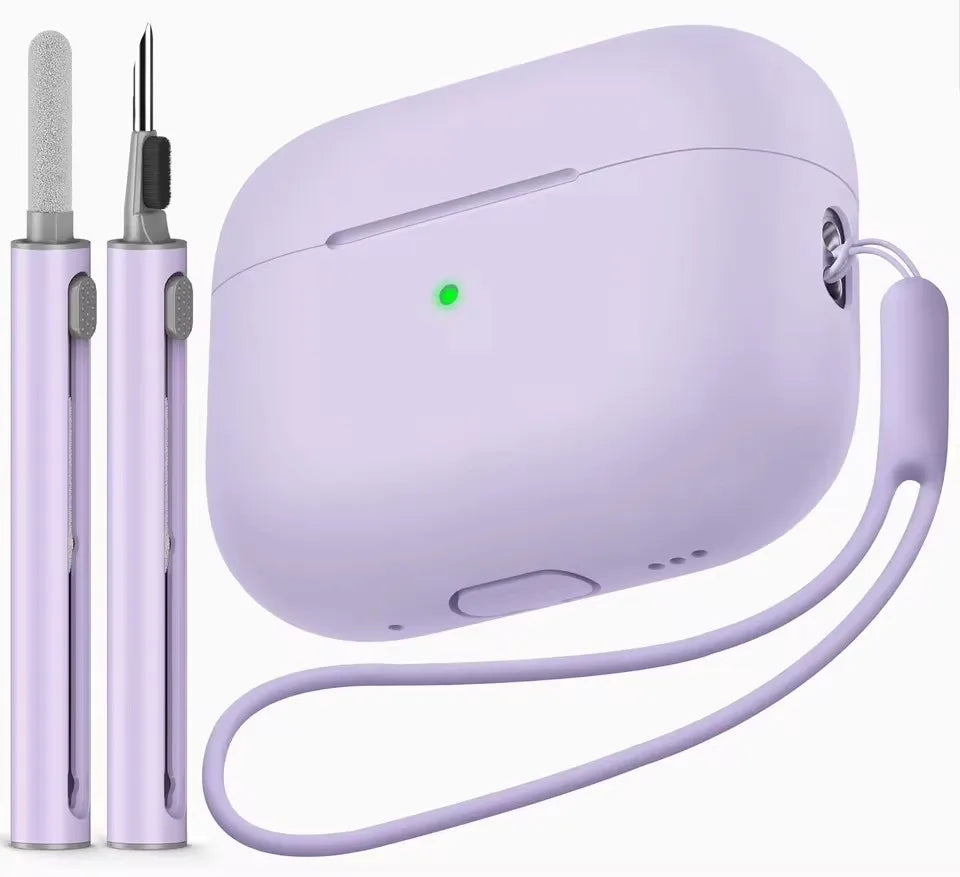 For Airpods pro 2 case Cover with Cleaner Pen Kit Soft Silicone Protective Case for Apple Airpods pro 2nd/1st case Generation