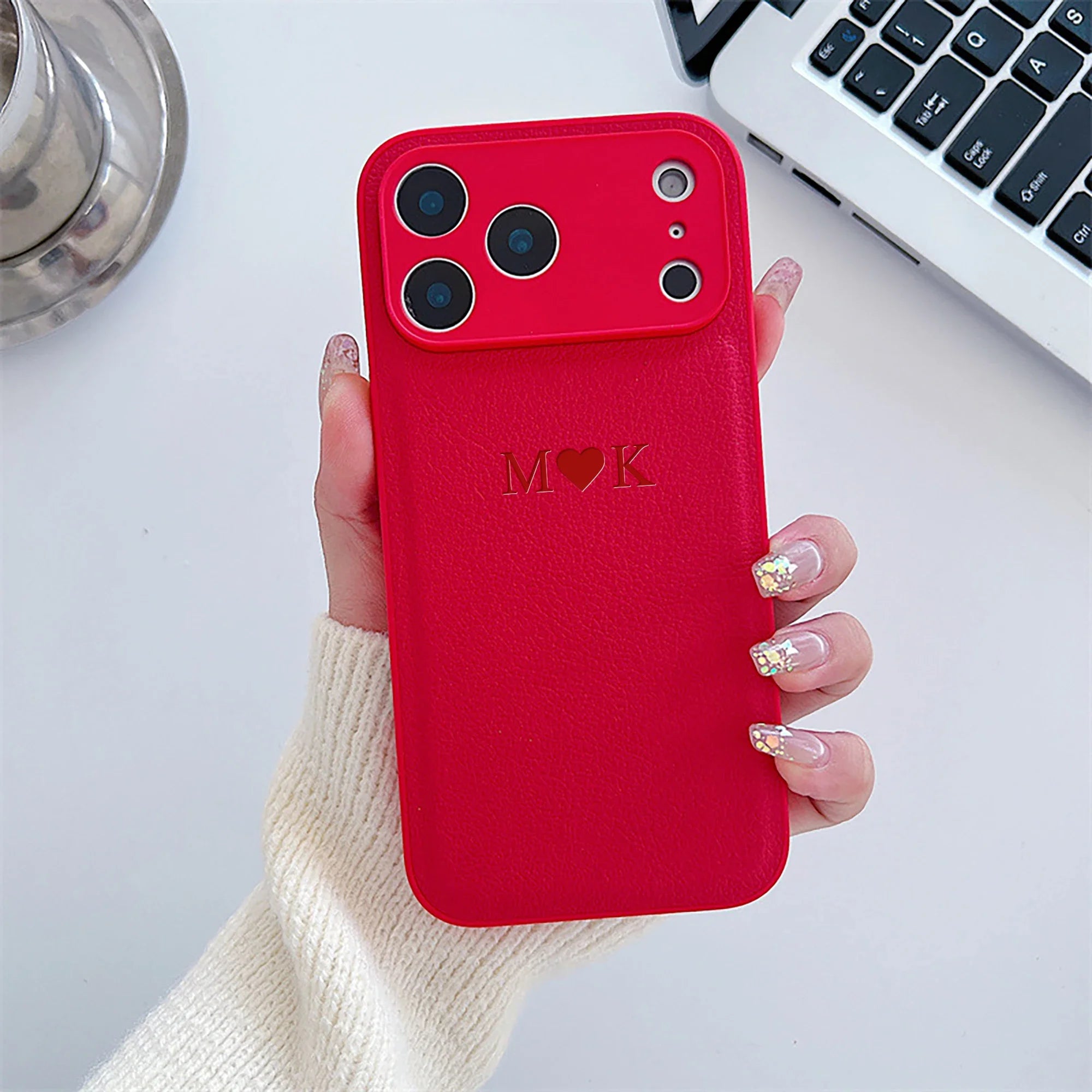 Personalized Phone Case For iPhone 17 16 15 14 13 12 11 Pro Max Plus 17Air Luxury PU Leather Customized Initials Name Gift Cover