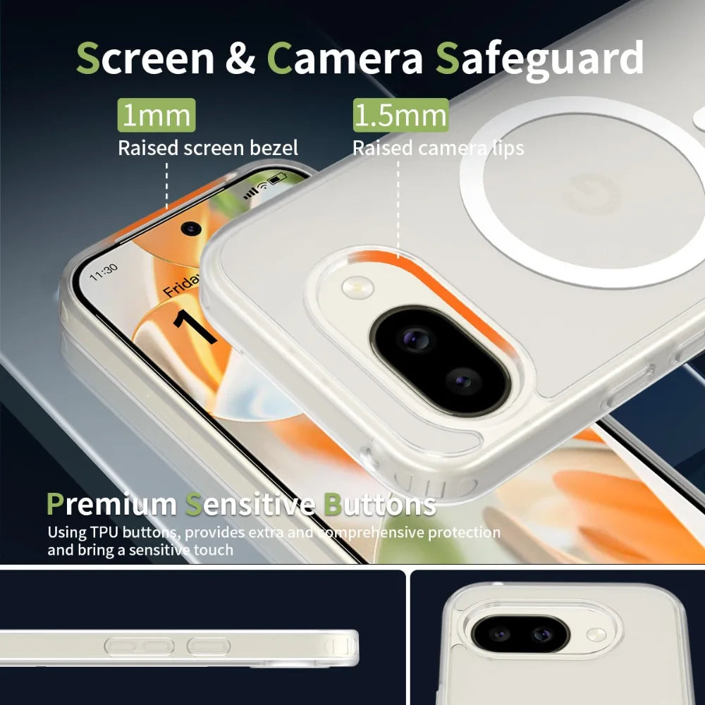 Magnetic Shockproof Phone Case For Google Pixel 10 10 Pro 9 9 Pro XL 9A  Airbag Drop Protection Matte Wireless Charging Cover