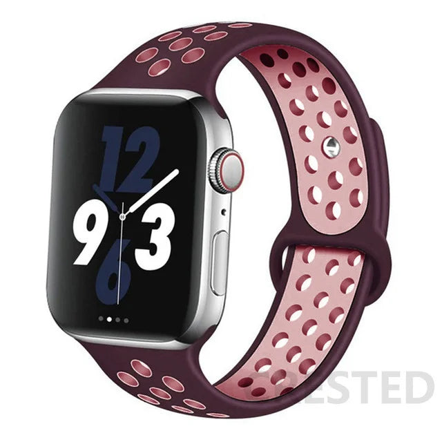 Sport Strap For Apple Watch band 44mm 40mm 49mm 45mm 41mm 42mm Breathable bracelet correa iWatch Series Ultra 4 12 11 10 9 8 SE