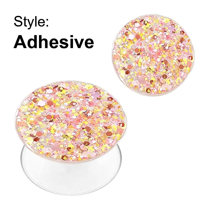 Glitter Phone Grip Socket Foldable Phone Holder Ring Holder With Adhesive for Iphone 17 16 15 14 13 Samsung Grip Tok Bracket