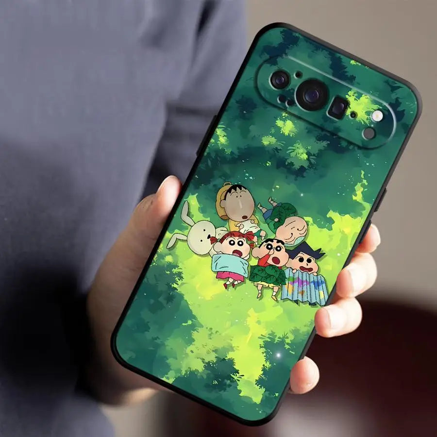 Cute Crayons Shinchan Funda Phone Cover Case for Google Pixel 10A 8a 6a 9a 6 7 8 Pro 10 9 Pro XL 7a