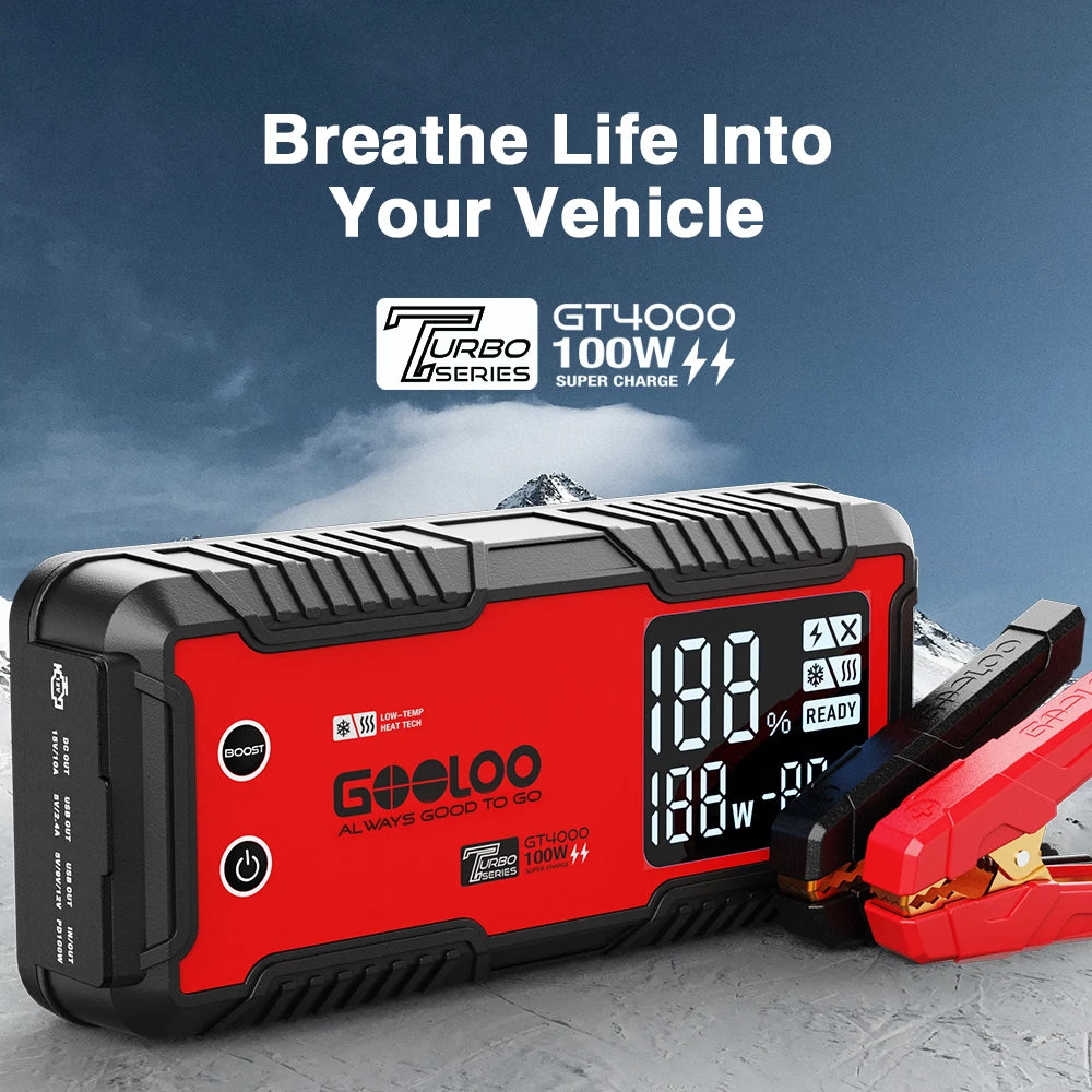 GOOLOO 12V Car Jump Starter 4000A Car Battery Starter 20000mAh Portable Power Bank Booster Auto Starting Device Emergency Start