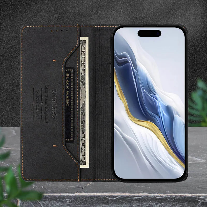 Leather Retro Anti-theft Wallet Flip Case For Motorola MOTO G Stylus Power Play 2025 2024 2023 2022 5G 4G Magnetic Phone Cover