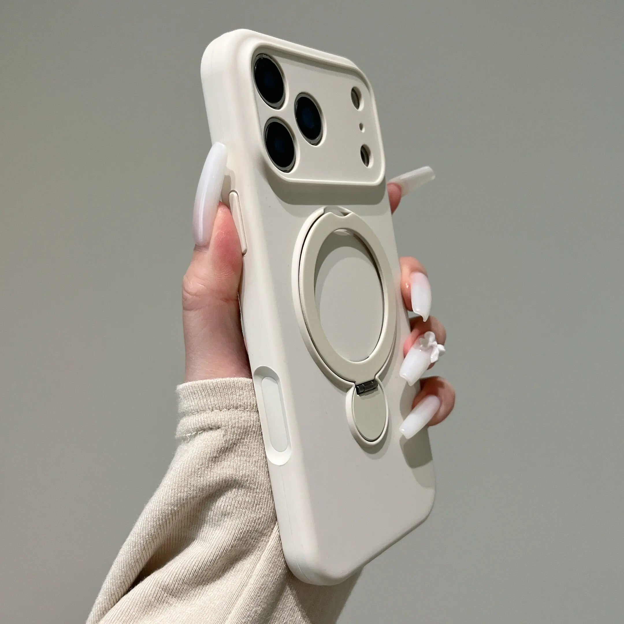 360° Rotate Fold Magnetic Ring Holder Stand Phone Case For iPhone 17 Pro Max Air 15 13 14 16 Magsafe Soft Liquid Silicone Cover