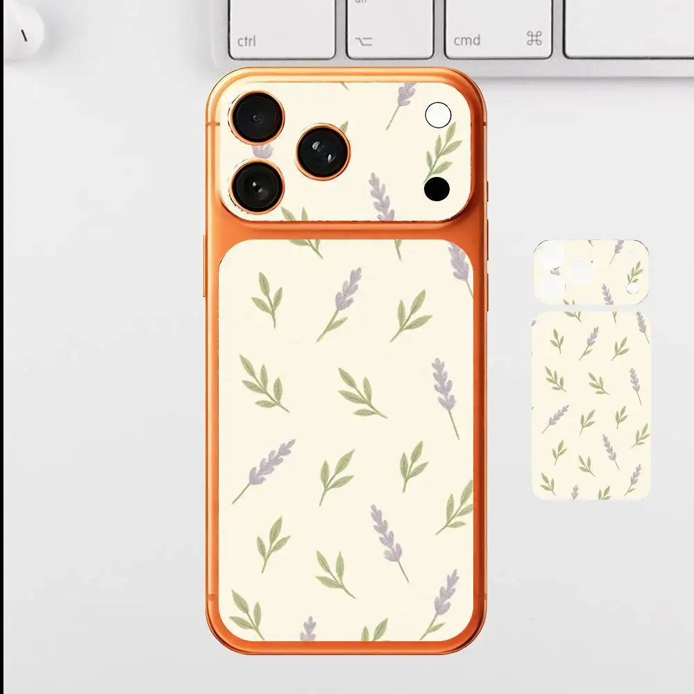 Floral Pattern Back Cover Decal Protective Sticker For Iphone 17 Pro Max Skin Sticker Back Protective Decorative Stickers
