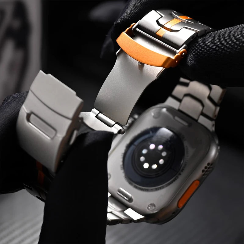 Luxury Titanium Band For Apple Watch Series Ultra 2 10 9 8 7 6 5 Se 4 3 Metal Business Strap For iWatch 42mm 44mm 45mm 46mm 49mm