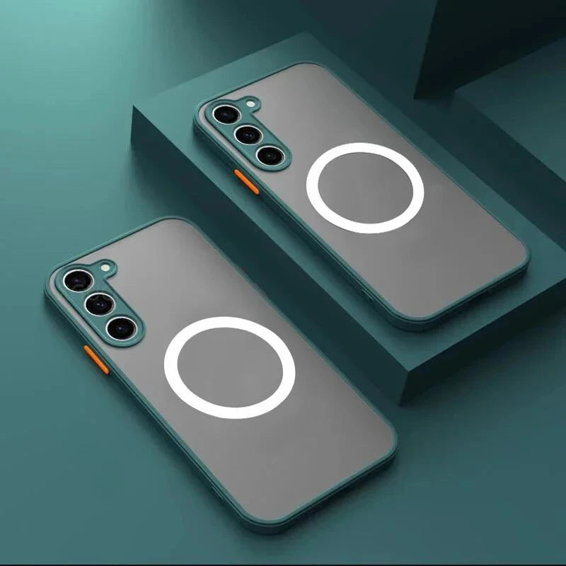 Matte Magnetic Case For Samsung Galaxy S25 S24 S23 Ultra S25DEGE S24FE S23FE S22 S21 S25 S24 S23 Plus S21FE Translucent Cover