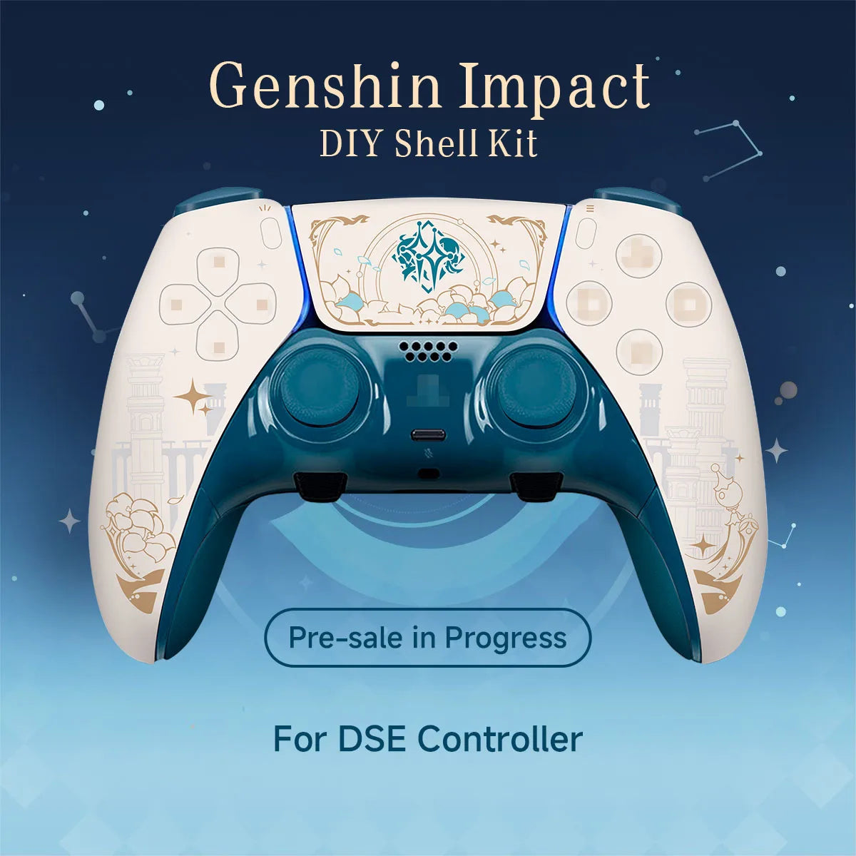 Suitable for PS5 Elite Controller New Design Pattern Modification Shell, Anti Slip Grip - Controller Not Included