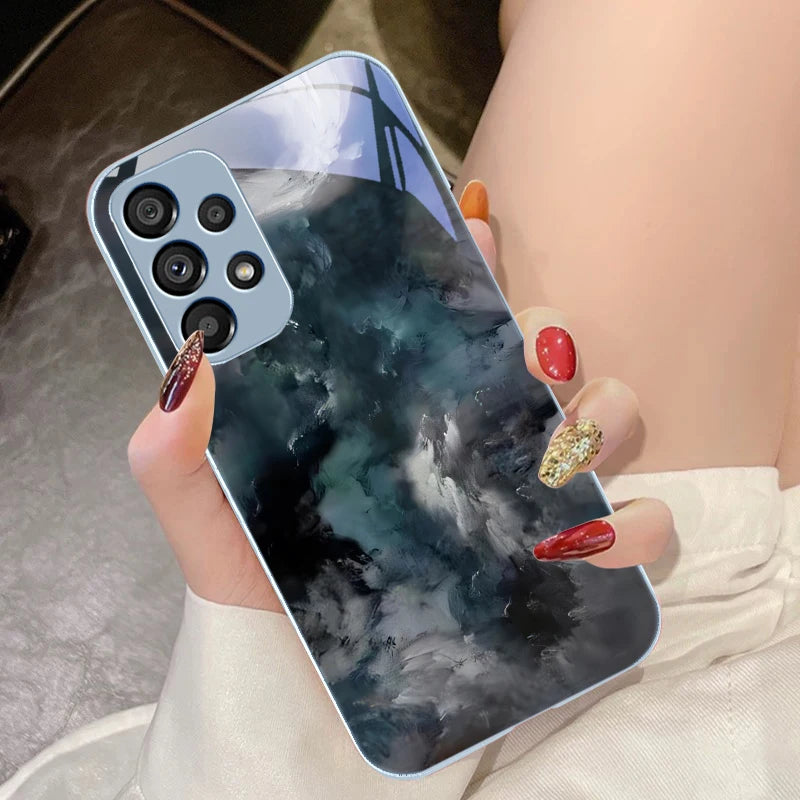 Geometric Gradient For Samsung Galaxy S10 4G S20 11E 30 S21 21 22 S24 Fe Pro S23 S25 Ultra 5G S9 Tempered Glass Phone Case