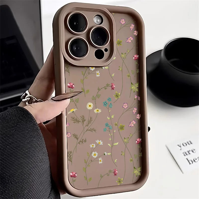 Flower Silicone Phone Case For iPhone 13 Case iPhone 17 15 11 14 12 16 Pro Max 17 Air XR XS 7 8 Plus Shockproof Candy Soft Cover