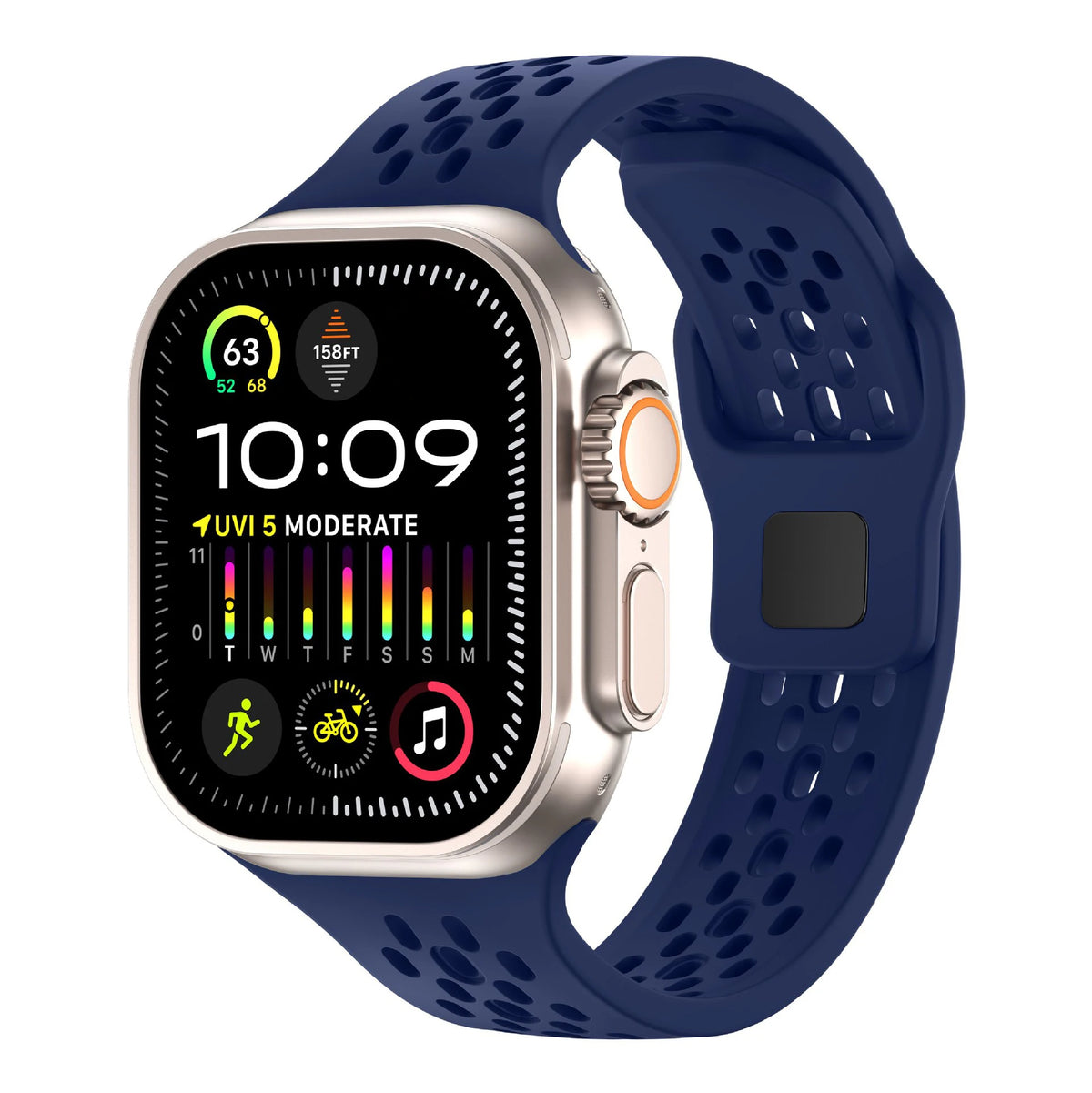 Breathable Silicone Strap for Apple Watch Ultra 4 3 2 49mm 46mm 45mm 41mm 44mm 42mm Band Bracelet for Iwatch Series 12 11 10 9 8
