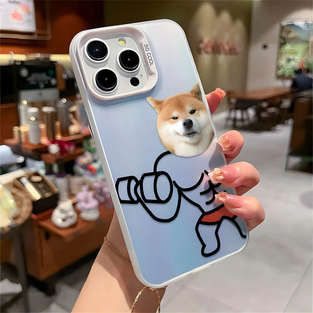 Funny Fitness Dog And Cat Phone Case For Samsung Galaxy S23 S24 S25 Ultra S22 S21 S20 Plus FE A15 A35 A54 A55 Cover For Couple
