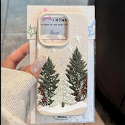 Christmas Tree Design Lychee Texture Phone Case For iPhone 17 16 15 14 13 12 11 Pro Max 17 Air 15 14 Plus X XS XR 16E Soft Cover