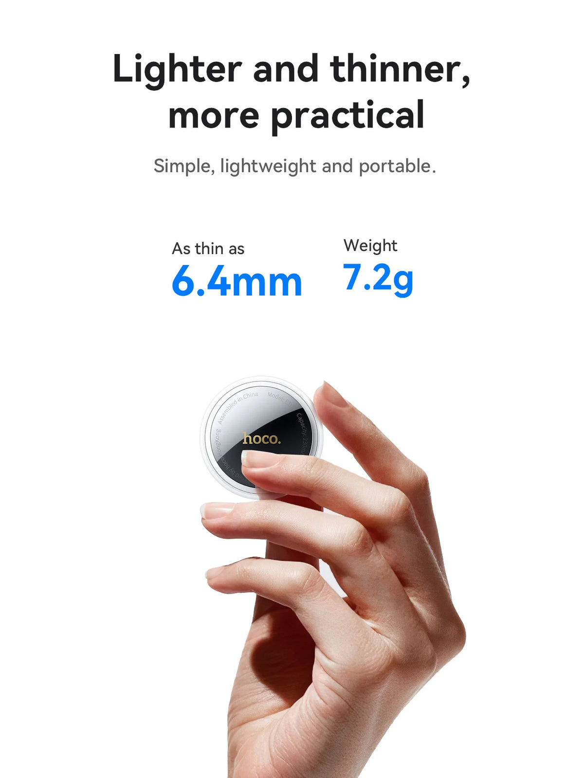 HOCO E100 Smart GPS Tracker Mini Tag Anti-Lost Device with Case for iOS Apple Find My App Car Key Pet Kids Thin Locator Finder