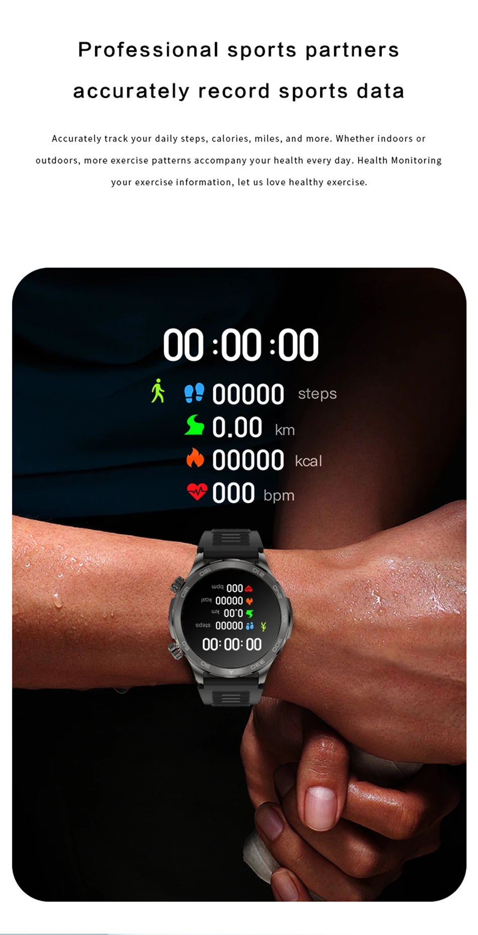 New GPS Track Smart Watch Men AMOLED HD Screen Outdoor Sports Fitness Heart Rate NFC IP68 Waterproof Bluetooth Call Smart Watch