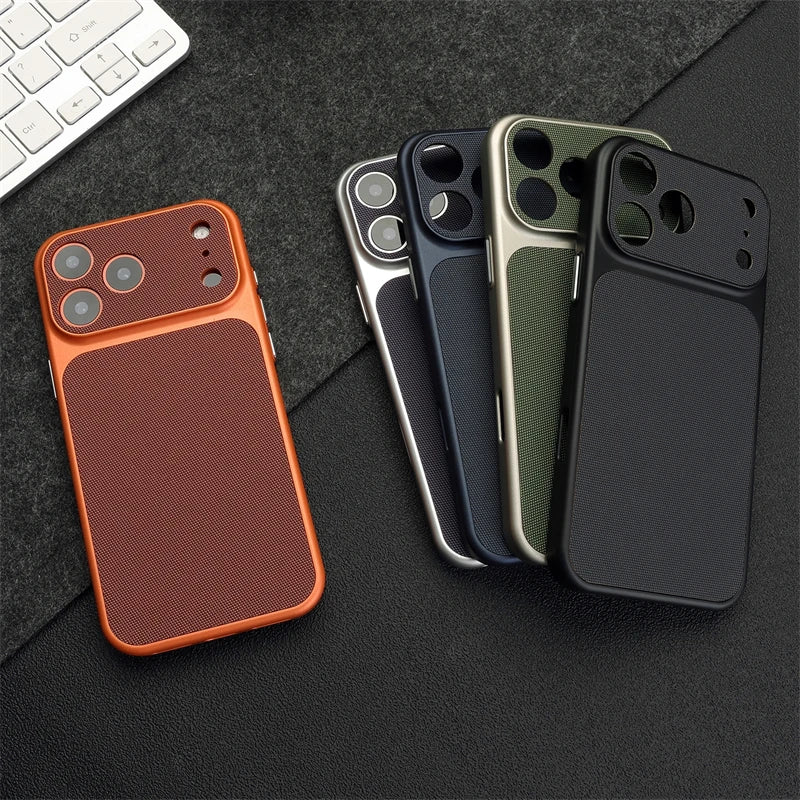 Luxury Business Diamond Pattern Leather Magnetic Case for iphone Air 12 13 14 15 16 17 Pro Max Retro Armor Shockproof Back Cover