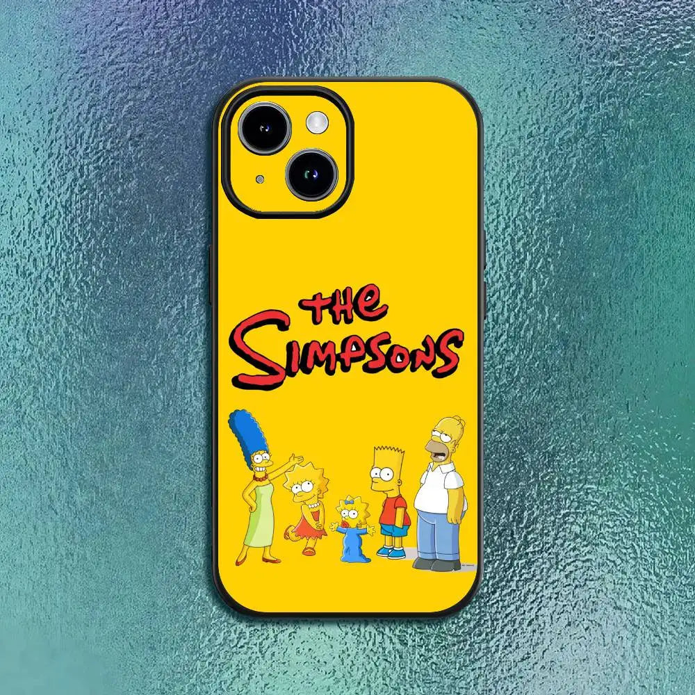 Anime T-The S-Simpsons-s Phone Case For IPhone 17 12 13 14 15 16Pro Max  Plus Classic black soft shell