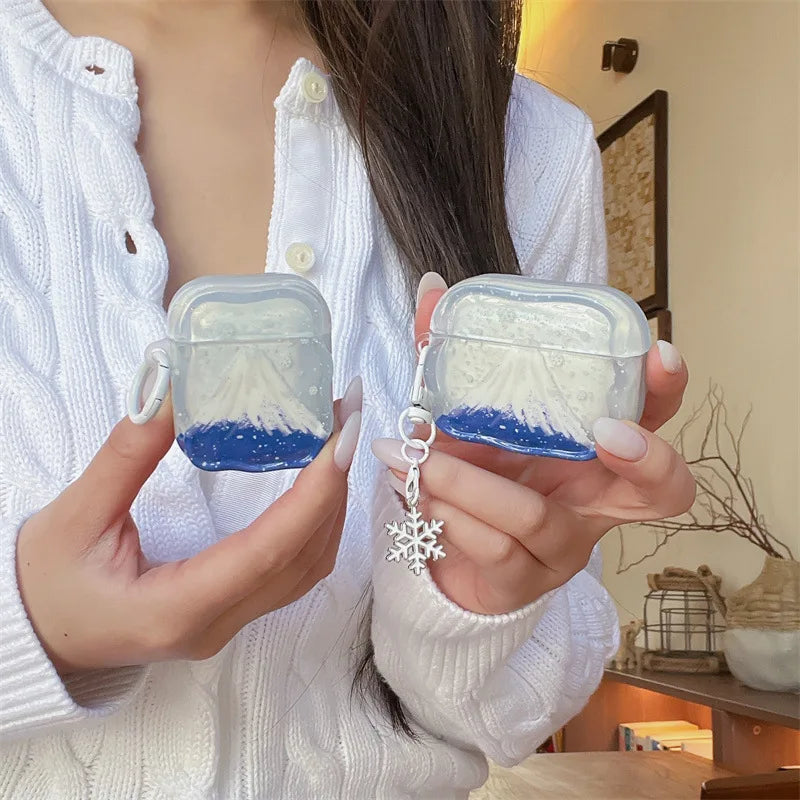 Painted Snow Mountain Headphone Protective Case, Suitable for AirPods 4/3/2/1/Pro2/Pro/Pro3 New Shockproof Protective Case