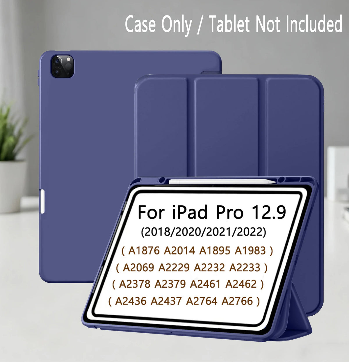 Pencil Case for iPad Air Pro 10.9 11 12.9 13 A16 10th 11th Generation Air 4 5 6 7 Trifold Stand Flip Cover With Pencil Holder