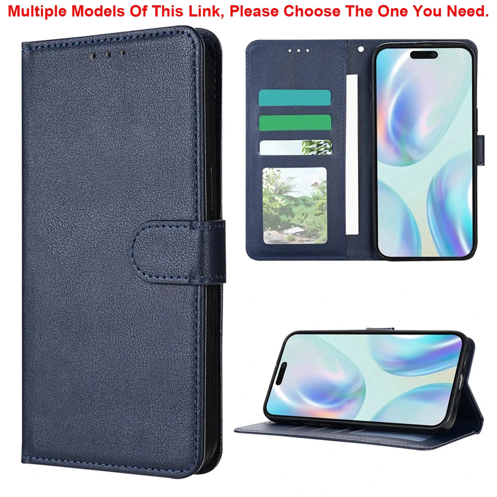 Wallet Card Slot Frame Stand Magnetic Flip Phone Leather Case For iPhone 16e 16 Pro Max 15 Plus 14 13 12 11 X XS Anti-fall Cover