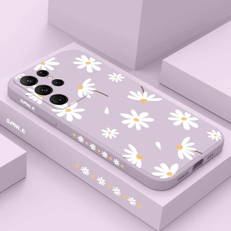 Plain Daisies Phone Case For Samsung Galaxy S25 S24 S23 S22 S21 S20 S10 S10E Ultra Plus FE Note 20 Ultra Plus Cover